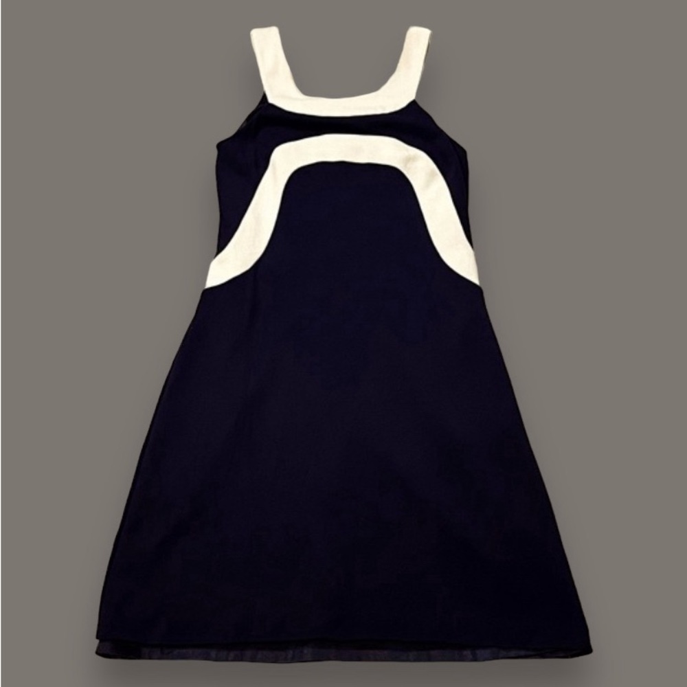 J McLaughlin Dress Size 4 Ponte Knit Sleeveless Color Block Preppy Career Wear